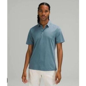 Lululemon‎ Men's Evolution Heathered Blue Short Sleeve Polo Shirt- Size Small